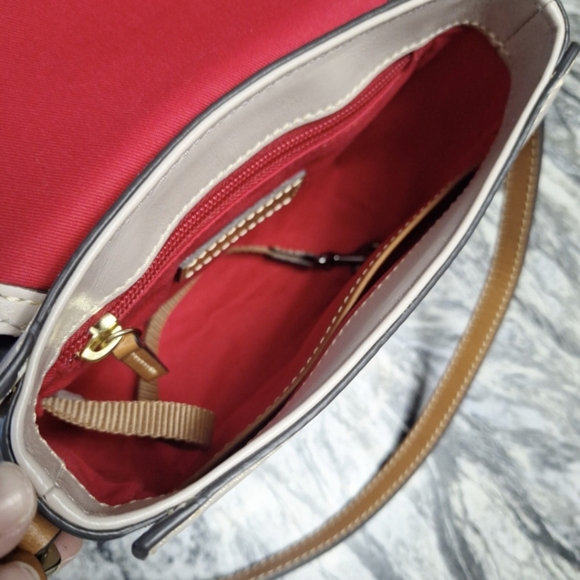 Dooney & Bourke Small Saddle Crossbody Bag, EUC, Oyster - Picture 5 of 9
